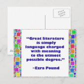 große Literatur Postkarte (Vorne/Hinten)