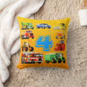 Große LKW-4. Geburtstag Kissen (Decke)