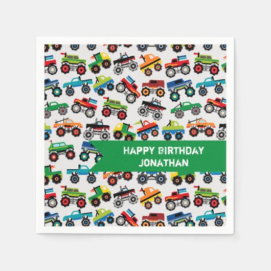 Große LKW-Muster Serviette (Vorderseite)