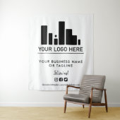 Große Logos und soziale Medien Wandteppich (Beispiel)