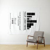 Große Logos und soziale Medien Wandteppich (Beispiel (Horizontal))