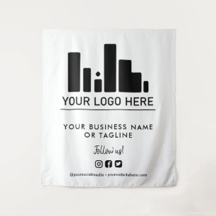 Große Logos und soziale Medien Wandteppich