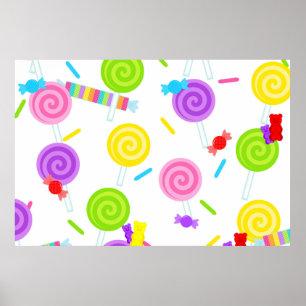 Große Lollipop Candy Sweet Leckereien Party Hinter Poster