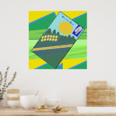 Große lustige Eier überqueren die Straße Poster (Küche)