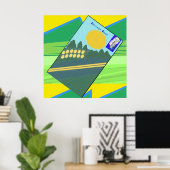 Große lustige Eier überqueren die Straße Poster (Heimbüro)