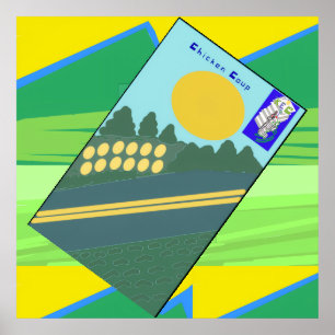 Große lustige Eier überqueren die Straße Poster