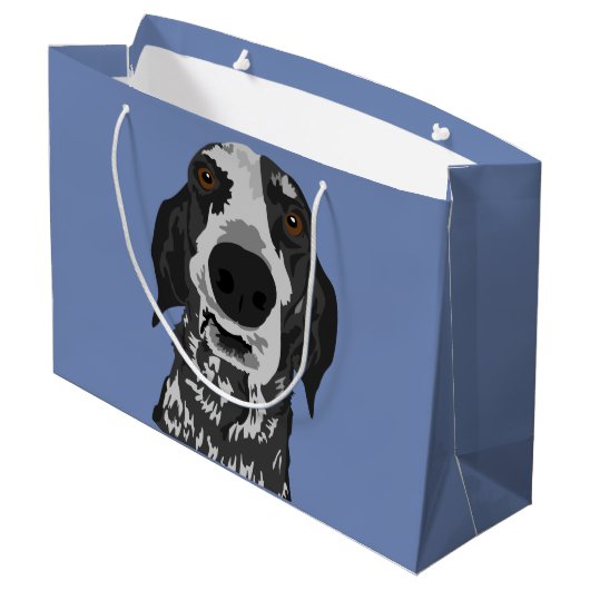 Große lustige Gesichtcoonhound-Geschenk-Tasche Große Geschenktüte (Rückseite Schrägansicht)