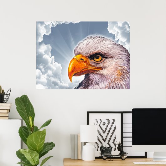 Große mächtige Bald-Adler-Poster-Hoffnung für Amer Poster (Heimbüro)