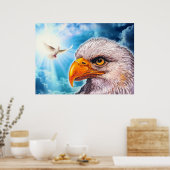 Große mächtige Bald-Adler-Poster-Hoffnung für Amer Poster (Küche)