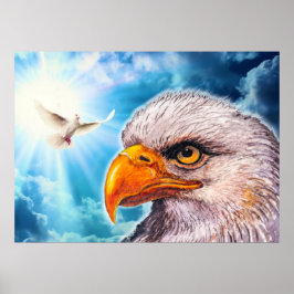 Große mächtige Bald-Adler-Poster-Hoffnung für Amer Poster