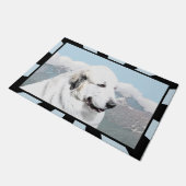 Große malende Pyrenäen - ursprüngliche Hundekunst Fußmatte (Schrägansicht)