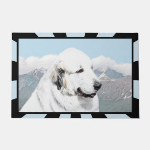 Große malende Pyrenäen - ursprüngliche Hundekunst Fußmatte