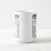 Große Mama Ernährungsfakte Kaffeetasse (Mittel)