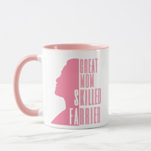 Große Mama Geschenkte Farrier Geschenke in Rosa Tasse (Links)