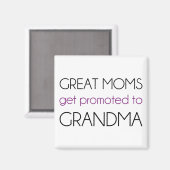 Große Mamas werden in Oma befördert Magnet (Vorderseite/Rückseite)