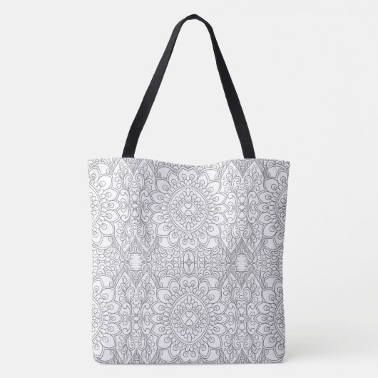 Große, Mandala Gemusterte Schultertasche Tasche (Rückseite)