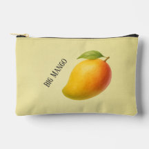 Große Mango, süße Frucht und Name auf Gelb