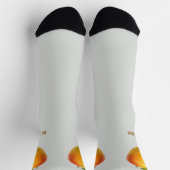 Große Mango, süße Frucht und Name auf Grau Socken (Oben)