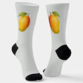 Große Mango, süße Frucht und Name auf Grau Socken (Gewinkelt)