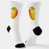 Große Mango, süße Frucht und Name auf Weiß Socken (Gewinkelt)