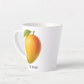 Große Mango, süße Frucht und Name Milchtasse (Linke Ecke)