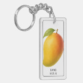 Große Mango, süße Frucht und Name Schlüsselanhänger (Vorderseite links)