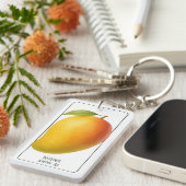 Große Mango, süße Frucht und Name Schlüsselanhänger (Vorderseite rechts)