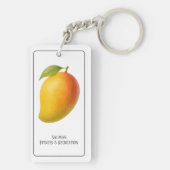 Große Mango, süße Frucht und Name Schlüsselanhänger (Rückseite)