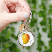 Große Mango, süße Frucht und Name Schlüsselanhänger (Hand)