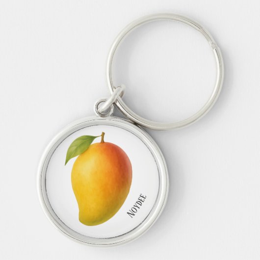 Große Mango, süße Frucht und Name Schlüsselanhänger (Vorne)