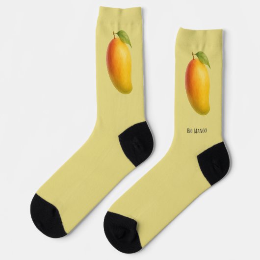 Große Mango, süße Frucht und Name Socken (Linkes Detail)