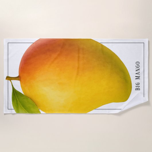 Große Mango, süße Frucht und Name Strandtuch (Vorderseite)