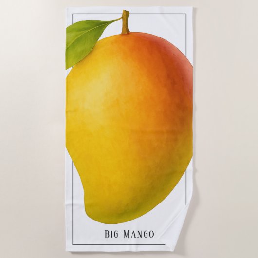 Große Mango, süße Frucht und Name Strandtuch (Vorderseite)