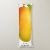 Große Mango, süße Frucht und Worte Seitenschläferkissen (Rückseite (Vertikal))
