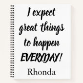 Große Manifestation Schwarz/Weiß Notizblock (Vorderseite)