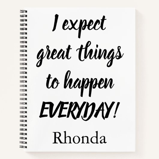 Große Manifestation Schwarz/Weiß Notizblock (Vorderseite)