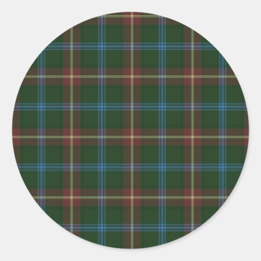 Große Manitoba-Tartan Runder Aufkleber (Vorderseite)