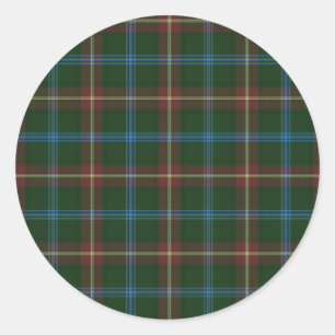 Große Manitoba-Tartan Runder Aufkleber
