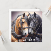 Große Mannschaft Pferde Jahrestag Karte (Vorderseite/Rückseite Beispiel)