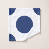 Große Marine-Tupfen Badhandtuch Set (Waschlappen)