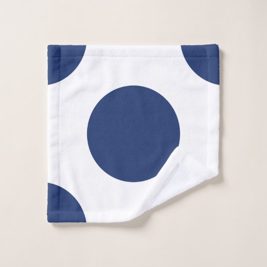 Große Marine-Tupfen Badhandtuch Set (Waschlappen)