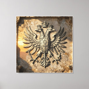 Große Marmorskulptur des illyrischen Adlers mit  Leinwanddruck