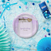 Große Mason Jar & Lights Lavender Lila rustikal Pappteller (Party)
