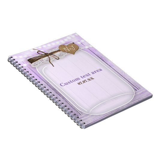 Große Mason Jar & Lights Lavender Rustic Journal Notizblock (Rechte Seite)