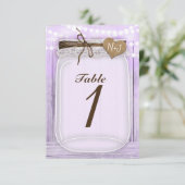 Große Mason Jar & Lights Lavender Tischnummer (Stehend Vorderseite)