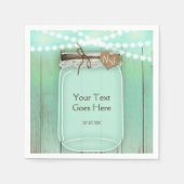 Große Mason Jar & Lights Mint Rustikale Hochzeit Serviette (Vorderseite)