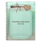 Große Mason Jar & Lights Minze Rustic Journal Notizblock (Vorderseite)