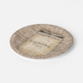 Große Mason Jar mit Burlap & Lace Rustikale Hochze Pappteller (Schrägansicht)