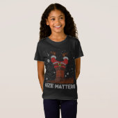 Größe Materie Fat Santa Claus Chimney Ugly Christm T-Shirt (Vorne ganz)