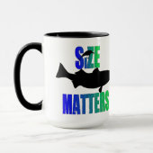 Größe Materie Funny Fishing Tasse groß (Links)